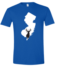 Load image into Gallery viewer, Short Sleeve T-Shirt New Jersey Royal Whitetail Deer Vibrant Design High Quality Tight Knit Ring Spun Low Maintenance Cotton Printed With The Newest Available Color Transfer Technology