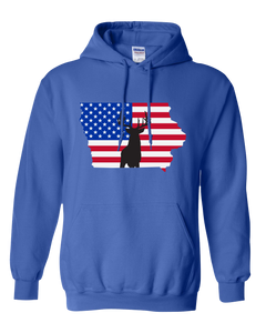 Pullover Hooded Sweatshirt Iowa Royal Whitetail Deer Vibrant Design High Quality Tight Knit Ring Spun Low Maintenance Cotton Printed With The Newest Available Color Transfer Technology
