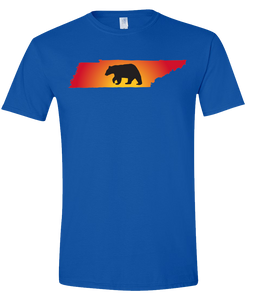 Short Sleeve T-Shirt Tennessee Royal Black Bear Vibrant Design High Quality Tight Knit Ring Spun Low Maintenance Cotton Printed With The Newest Available Color Transfer Technology