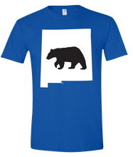 Load image into Gallery viewer, Short Sleeve T-Shirt New Mexico Royal Black Bear Vibrant Design High Quality Tight Knit Ring Spun Low Maintenance Cotton Printed With The Newest Available Color Transfer Technology