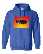 Load image into Gallery viewer, Pullover Hooded Sweatshirt Oregon Royal Large Mouth Bass Vibrant Design High Quality Tight Knit Ring Spun Low Maintenance Cotton Printed With The Newest Available Color Transfer Technology