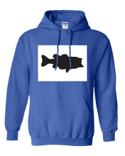 Load image into Gallery viewer, Pullover Hooded Sweatshirt Colorado Royal Large Mouth Bass Vibrant Design High Quality Tight Knit Ring Spun Low Maintenance Cotton Printed With The Newest Available Color Transfer Technology