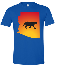 Load image into Gallery viewer, Short Sleeve T-Shirt Arizona Royal Mountain Lion Vibrant Design High Quality Tight Knit Ring Spun Low Maintenance Cotton Printed With The Newest Available Color Transfer Technology