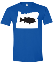 Load image into Gallery viewer, Short Sleeve T-Shirt Oregon Royal Large Mouth Bass Vibrant Design High Quality Tight Knit Ring Spun Low Maintenance Cotton Printed With The Newest Available Color Transfer Technology
