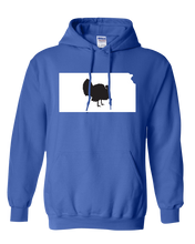 Load image into Gallery viewer, Pullover Hooded Sweatshirt Kansas Royal Turkey Vibrant Design High Quality Tight Knit Ring Spun Low Maintenance Cotton Printed With The Newest Available Color Transfer Technology
