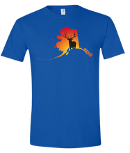 Load image into Gallery viewer, Short Sleeve T-Shirt Alaska Royal Elk Vibrant Design High Quality Tight Knit Ring Spun Low Maintenance Cotton Printed With The Newest Available Color Transfer Technology