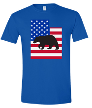 Load image into Gallery viewer, Short Sleeve T-Shirt Utah Royal Black Bear Vibrant Design High Quality Tight Knit Ring Spun Low Maintenance Cotton Printed With The Newest Available Color Transfer Technology