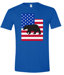 Short Sleeve T-Shirt Utah Royal Black Bear Vibrant Design High Quality Tight Knit Ring Spun Low Maintenance Cotton Printed With The Newest Available Color Transfer Technology