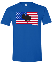 Load image into Gallery viewer, Short Sleeve T-Shirt South Dakota Royal Turkey Vibrant Design High Quality Tight Knit Ring Spun Low Maintenance Cotton Printed With The Newest Available Color Transfer Technology