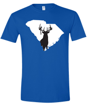 Load image into Gallery viewer, Short Sleeve T-Shirt South Carolina Royal Whitetail Deer Vibrant Design High Quality Tight Knit Ring Spun Low Maintenance Cotton Printed With The Newest Available Color Transfer Technology