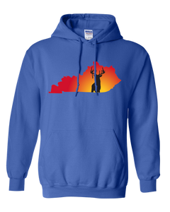 Pullover Hooded Sweatshirt Kentucky Royal Whitetail Deer Vibrant Design High Quality Tight Knit Ring Spun Low Maintenance Cotton Printed With The Newest Available Color Transfer Technology