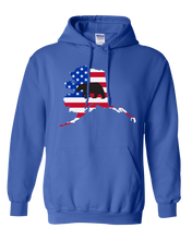 Load image into Gallery viewer, Pullover Hooded Sweatshirt Alaska Royal Black Bear Vibrant Design High Quality Tight Knit Ring Spun Low Maintenance Cotton Printed With The Newest Available Color Transfer Technology