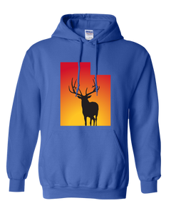Pullover Hooded Sweatshirt Utah Royal Elk Vibrant Design High Quality Tight Knit Ring Spun Low Maintenance Cotton Printed With The Newest Available Color Transfer Technology