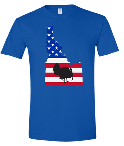 Short Sleeve T-Shirt Idaho Royal Turkey Vibrant Design High Quality Tight Knit Ring Spun Low Maintenance Cotton Printed With The Newest Available Color Transfer Technology