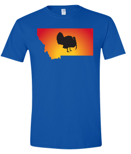 Short Sleeve T-Shirt Montana Royal Turkey Vibrant Design High Quality Tight Knit Ring Spun Low Maintenance Cotton Printed With The Newest Available Color Transfer Technology