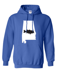 Pullover Hooded Sweatshirt Alabama Royal Large Mouth Bass Vibrant Design High Quality Tight Knit Ring Spun Low Maintenance Cotton Printed With The Newest Available Color Transfer Technology