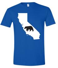 Load image into Gallery viewer, Short Sleeve T-Shirt California Royal Black Bear Vibrant Design High Quality Tight Knit Ring Spun Low Maintenance Cotton Printed With The Newest Available Color Transfer Technology