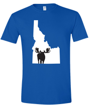 Load image into Gallery viewer, Short Sleeve T-Shirt Idaho Royal Moose Vibrant Design High Quality Tight Knit Ring Spun Low Maintenance Cotton Printed With The Newest Available Color Transfer Technology