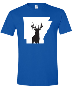 Short Sleeve T-Shirt Arkansas Royal Whitetail Deer Vibrant Design High Quality Tight Knit Ring Spun Low Maintenance Cotton Printed With The Newest Available Color Transfer Technology