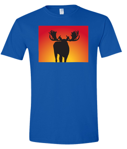 Short Sleeve T-Shirt Colorado Royal Moose Vibrant Design High Quality Tight Knit Ring Spun Low Maintenance Cotton Printed With The Newest Available Color Transfer Technology