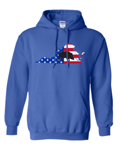 Pullover Hooded Sweatshirt Virginia Royal Wild Hog Vibrant Design High Quality Tight Knit Ring Spun Low Maintenance Cotton Printed With The Newest Available Color Transfer Technology