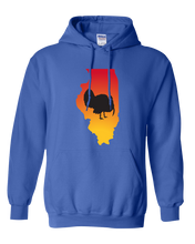 Load image into Gallery viewer, Pullover Hooded Sweatshirt Illinois Royal Turkey Vibrant Design High Quality Tight Knit Ring Spun Low Maintenance Cotton Printed With The Newest Available Color Transfer Technology