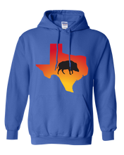 Load image into Gallery viewer, Pullover Hooded Sweatshirt Texas Royal Wild Hog Vibrant Design High Quality Tight Knit Ring Spun Low Maintenance Cotton Printed With The Newest Available Color Transfer Technology