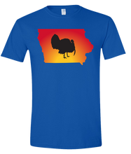 Load image into Gallery viewer, Short Sleeve T-Shirt Iowa Royal Turkey Vibrant Design High Quality Tight Knit Ring Spun Low Maintenance Cotton Printed With The Newest Available Color Transfer Technology