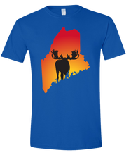 Load image into Gallery viewer, Short Sleeve T-Shirt Maine Royal Moose Vibrant Design High Quality Tight Knit Ring Spun Low Maintenance Cotton Printed With The Newest Available Color Transfer Technology