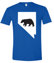 Load image into Gallery viewer, Short Sleeve T-Shirt Nevada Royal Black Bear Vibrant Design High Quality Tight Knit Ring Spun Low Maintenance Cotton Printed With The Newest Available Color Transfer Technology