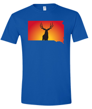 Load image into Gallery viewer, Short Sleeve T-Shirt South Dakota Royal Mule Deer Vibrant Design High Quality Tight Knit Ring Spun Low Maintenance Cotton Printed With The Newest Available Color Transfer Technology