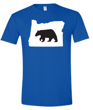 Load image into Gallery viewer, Short Sleeve T-Shirt Oregon Royal Black Bear Vibrant Design High Quality Tight Knit Ring Spun Low Maintenance Cotton Printed With The Newest Available Color Transfer Technology