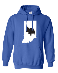 Pullover Hooded Sweatshirt Indiana Royal Turkey Vibrant Design High Quality Tight Knit Ring Spun Low Maintenance Cotton Printed With The Newest Available Color Transfer Technology