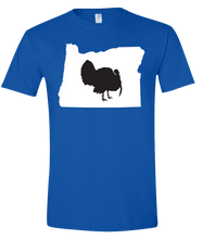 Load image into Gallery viewer, Short Sleeve T-Shirt Oregon Royal Turkey Vibrant Design High Quality Tight Knit Ring Spun Low Maintenance Cotton Printed With The Newest Available Color Transfer Technology