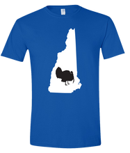 Load image into Gallery viewer, Short Sleeve T-Shirt New Hampshire Royal Turkey Vibrant Design High Quality Tight Knit Ring Spun Low Maintenance Cotton Printed With The Newest Available Color Transfer Technology