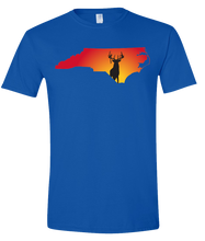 Load image into Gallery viewer, Short Sleeve T-Shirt North Carolina Royal Whitetail Deer Vibrant Design High Quality Tight Knit Ring Spun Low Maintenance Cotton Printed With The Newest Available Color Transfer Technology