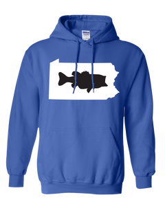 Pullover Hooded Sweatshirt Pennsylvania Royal Large Mouth Bass Vibrant Design High Quality Tight Knit Ring Spun Low Maintenance Cotton Printed With The Newest Available Color Transfer Technology