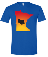 Load image into Gallery viewer, Short Sleeve T-Shirt Minnesota Royal Turkey Vibrant Design High Quality Tight Knit Ring Spun Low Maintenance Cotton Printed With The Newest Available Color Transfer Technology