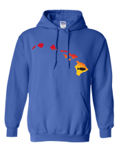 Load image into Gallery viewer, Pullover Hooded Sweatshirt Hawaii Royal Large Mouth Bass Vibrant Design High Quality Tight Knit Ring Spun Low Maintenance Cotton Printed With The Newest Available Color Transfer Technology