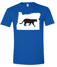 Load image into Gallery viewer, Short Sleeve T-Shirt Oregon Royal Mountain Lion Vibrant Design High Quality Tight Knit Ring Spun Low Maintenance Cotton Printed With The Newest Available Color Transfer Technology