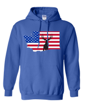 Load image into Gallery viewer, Pullover Hooded Sweatshirt Washington Royal Mule Deer Vibrant Design High Quality Tight Knit Ring Spun Low Maintenance Cotton Printed With The Newest Available Color Transfer Technology