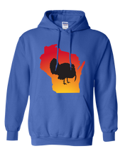Load image into Gallery viewer, Pullover Hooded Sweatshirt Wisconsin Royal Turkey Vibrant Design High Quality Tight Knit Ring Spun Low Maintenance Cotton Printed With The Newest Available Color Transfer Technology
