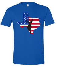 Load image into Gallery viewer, Short Sleeve T-Shirt Texas Royal Whitetail Deer Vibrant Design High Quality Tight Knit Ring Spun Low Maintenance Cotton Printed With The Newest Available Color Transfer Technology