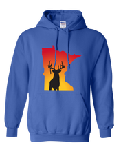 Load image into Gallery viewer, Pullover Hooded Sweatshirt Minnesota Royal Whitetail Deer Vibrant Design High Quality Tight Knit Ring Spun Low Maintenance Cotton Printed With The Newest Available Color Transfer Technology