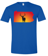 Load image into Gallery viewer, Short Sleeve T-Shirt Pennsylvania Royal Elk Vibrant Design High Quality Tight Knit Ring Spun Low Maintenance Cotton Printed With The Newest Available Color Transfer Technology
