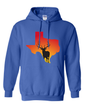 Load image into Gallery viewer, Pullover Hooded Sweatshirt Texas Royal Elk Vibrant Design High Quality Tight Knit Ring Spun Low Maintenance Cotton Printed With The Newest Available Color Transfer Technology