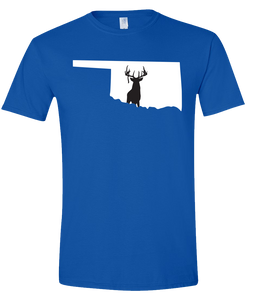 Short Sleeve T-Shirt Oklahoma Royal Whitetail Deer Vibrant Design High Quality Tight Knit Ring Spun Low Maintenance Cotton Printed With The Newest Available Color Transfer Technology