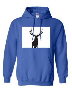 Pullover Hooded Sweatshirt Colorado Royal Mule Deer Vibrant Design High Quality Tight Knit Ring Spun Low Maintenance Cotton Printed With The Newest Available Color Transfer Technology