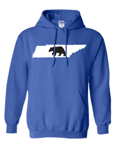 Pullover Hooded Sweatshirt Tennessee Royal Black Bear Vibrant Design High Quality Tight Knit Ring Spun Low Maintenance Cotton Printed With The Newest Available Color Transfer Technology