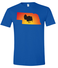 Load image into Gallery viewer, Short Sleeve T-Shirt Nebraska Royal Turkey Vibrant Design High Quality Tight Knit Ring Spun Low Maintenance Cotton Printed With The Newest Available Color Transfer Technology